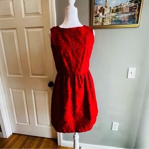 Forever 21 Red Floral Lace Mini Dress Embroidered Size Medium Romantic